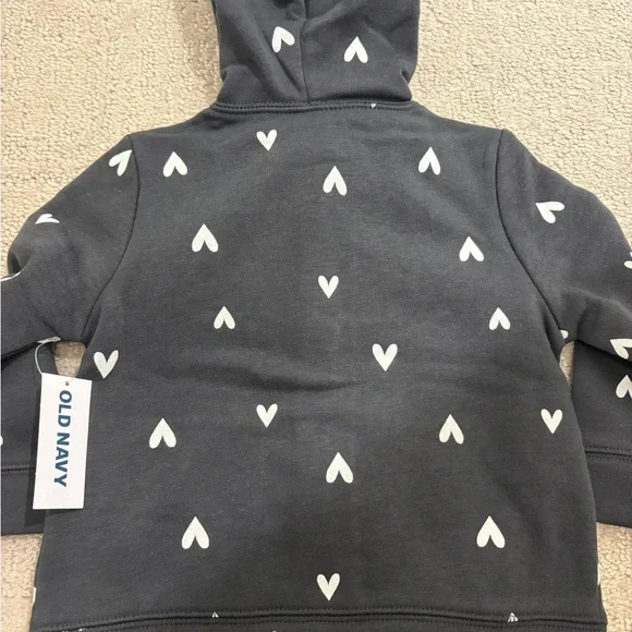 Old Navy Baby Hoodie with Heart Pattern - Picture 2 of 6